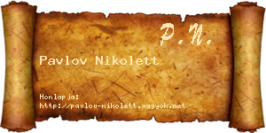 Pavlov Nikolett névjegykártya