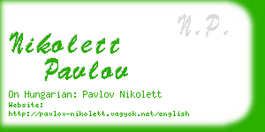 nikolett pavlov business card